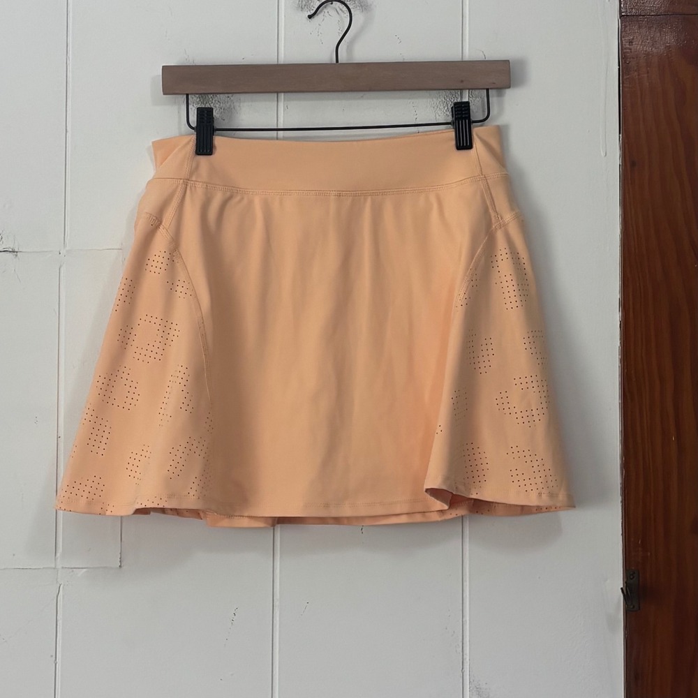 Amazon Peach Perforated Athletic Skort Women Medium Orange Tennis Skirt